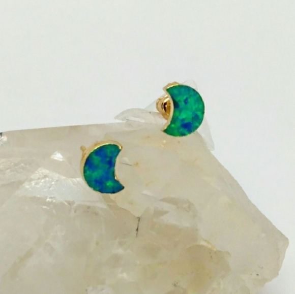Dainty Moon Studs - Picture 5 of 5